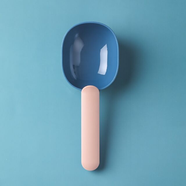 Pet Food Spoon - Blue with Peach Clip
